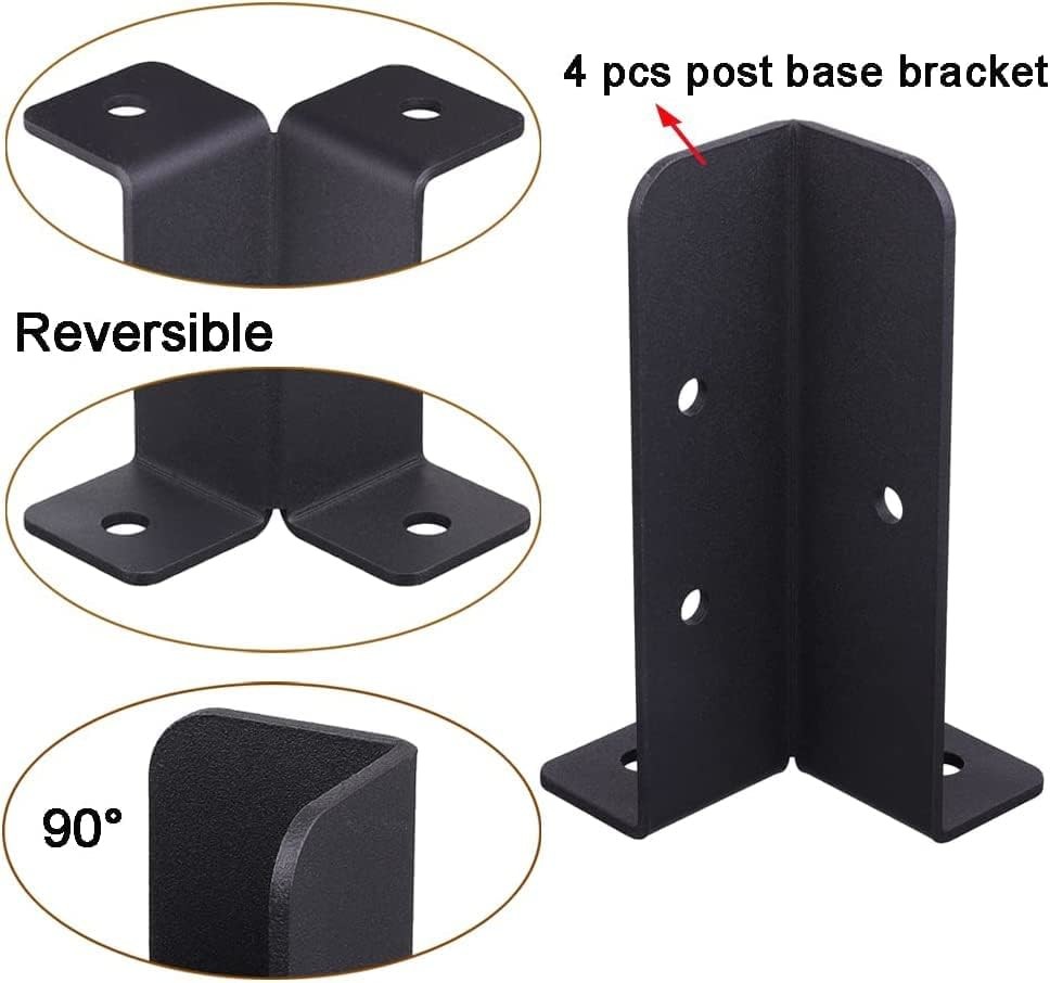 Wood Fence Pergola Post Base Brackets Adjustable Fit 1.5x1.5 2x2 2x4 4x4 Post