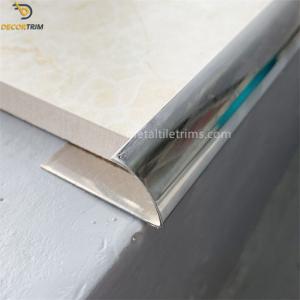 China Quadrant 12mm Stainless Steel Tile Trim For Ceramic Edge Decoration Protection on sale