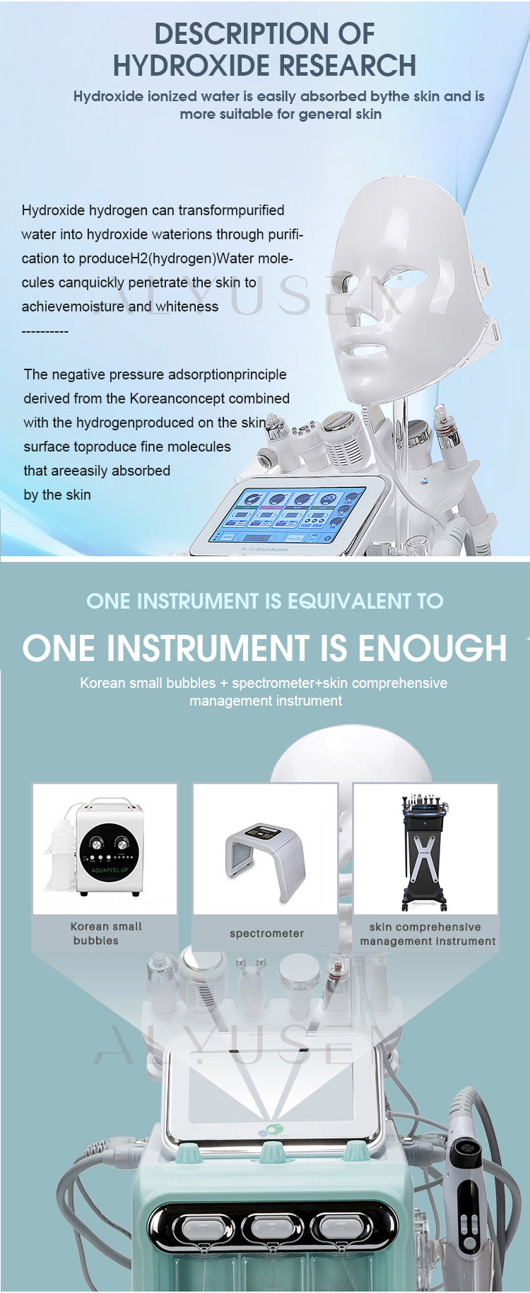 Small H2O2 Hydrafacial Machine , Facial Aqua Bubble Hydro Dermabrasion Machine