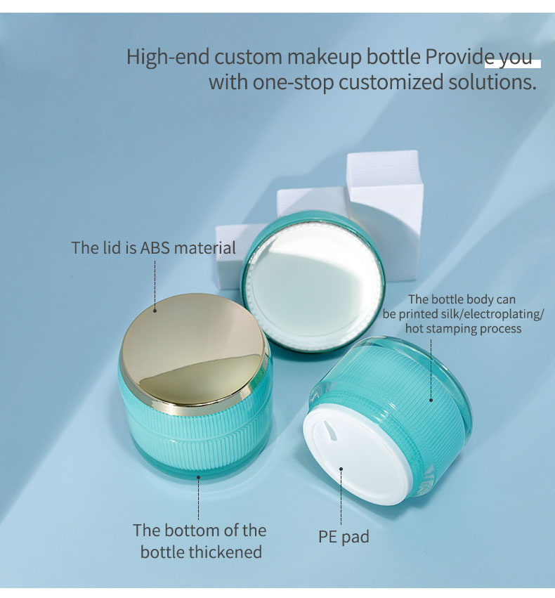 Collar Material Acrylic Double Wall Lotion Jar Round Cap Container for Face Cream and Eye Cream