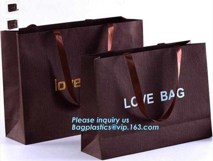 Luxury paper bags with handles Different Sizes,250gsm art paper shopping carrier bag custom printing with handle rope
