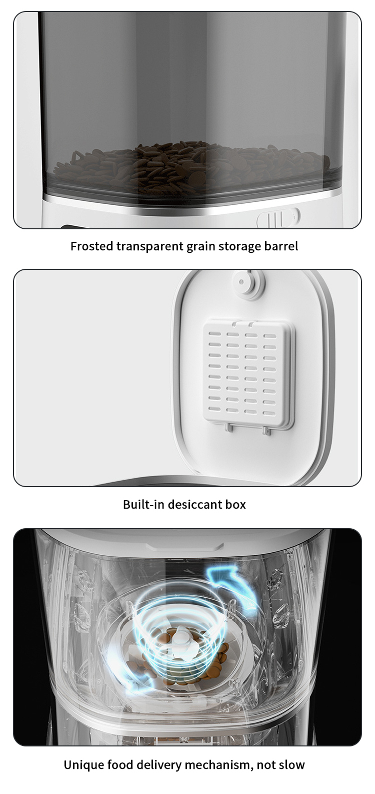 Plastic Smart Pet Feeder 600ml Automatic Cat Feeder Wifi 110V-240V