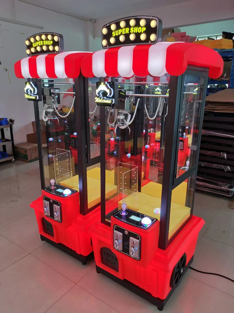 New Hot Sale Playfun Super Shop Mini Crane Claw Machine Coin-operated Game Toy Grab Machine