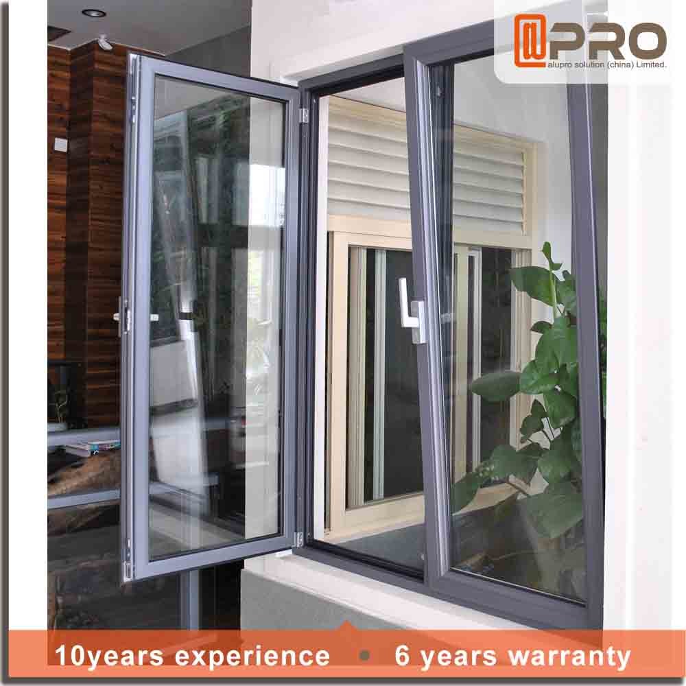Waterproof Bathroom Double Glass Window , Aluminum Frame Tilt And Swing Windows