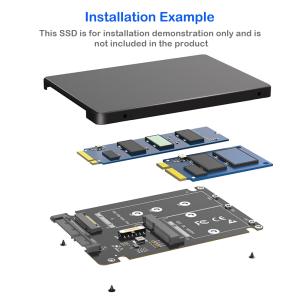 M.2 SATA to 2.5 Inch SSD Adapter for NGFF Key B M SATA SSDs
