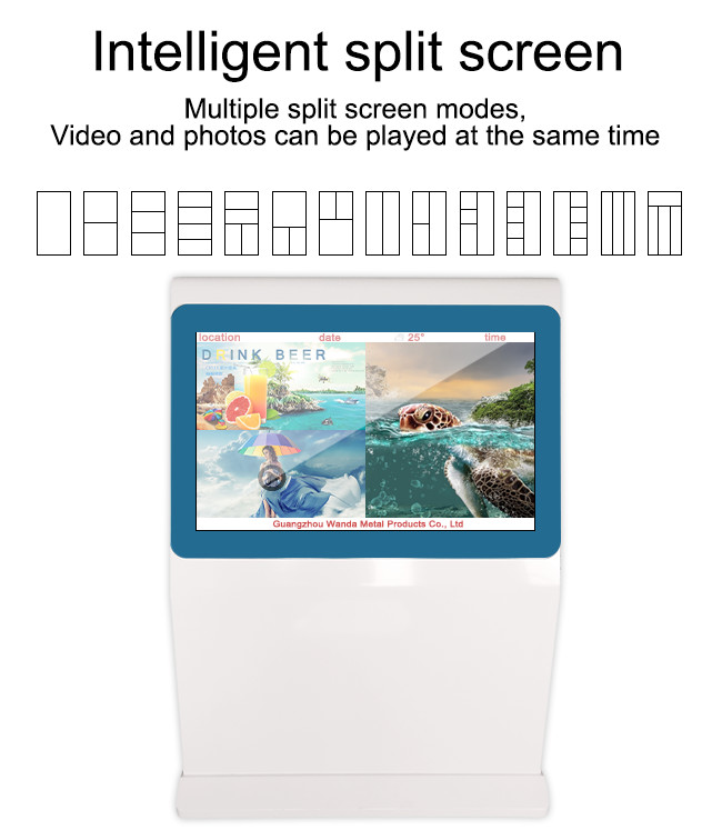 Horizontal Movable 49 Inch Indoor Digital Signage , Kiosk Interactive Touch Screen