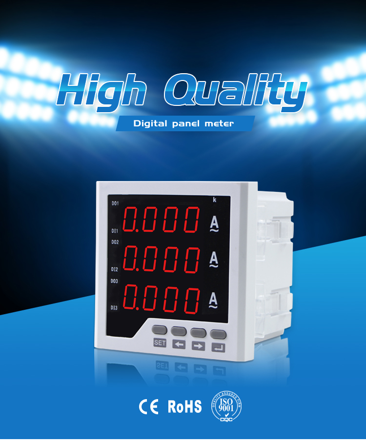96*96 mm Three Phase LED Current Ampere Meter