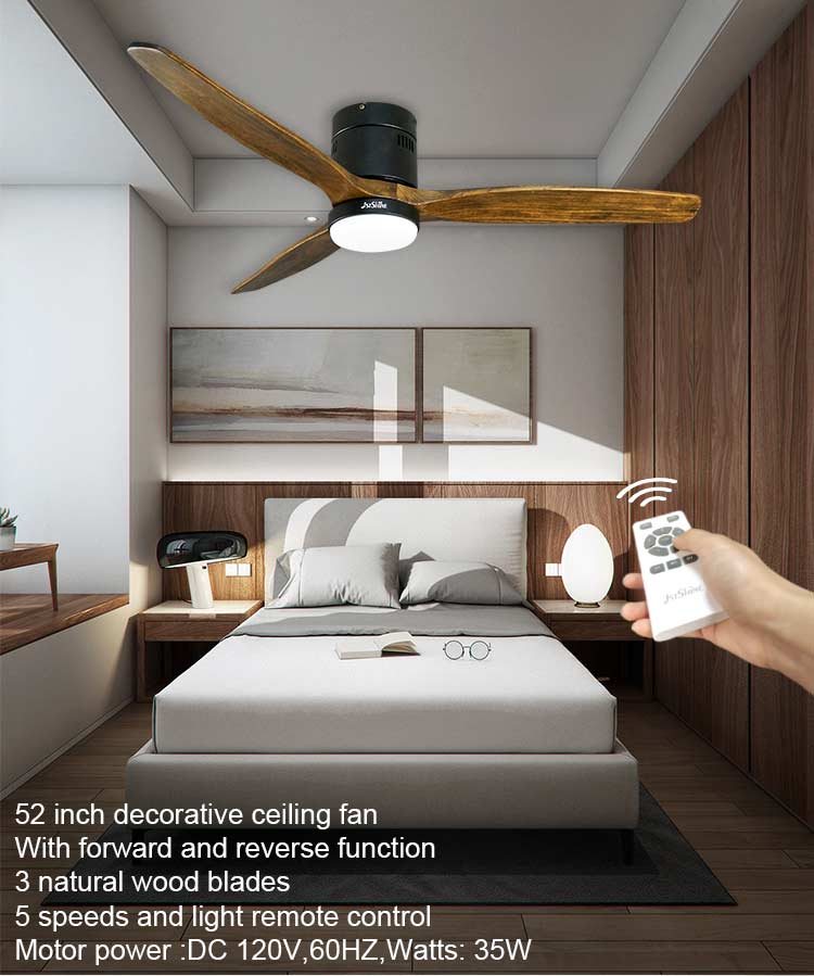 3 Color Changes LED Light Ceiling Fan for Modern Design 110-20V/50/60Hz Input Voltage