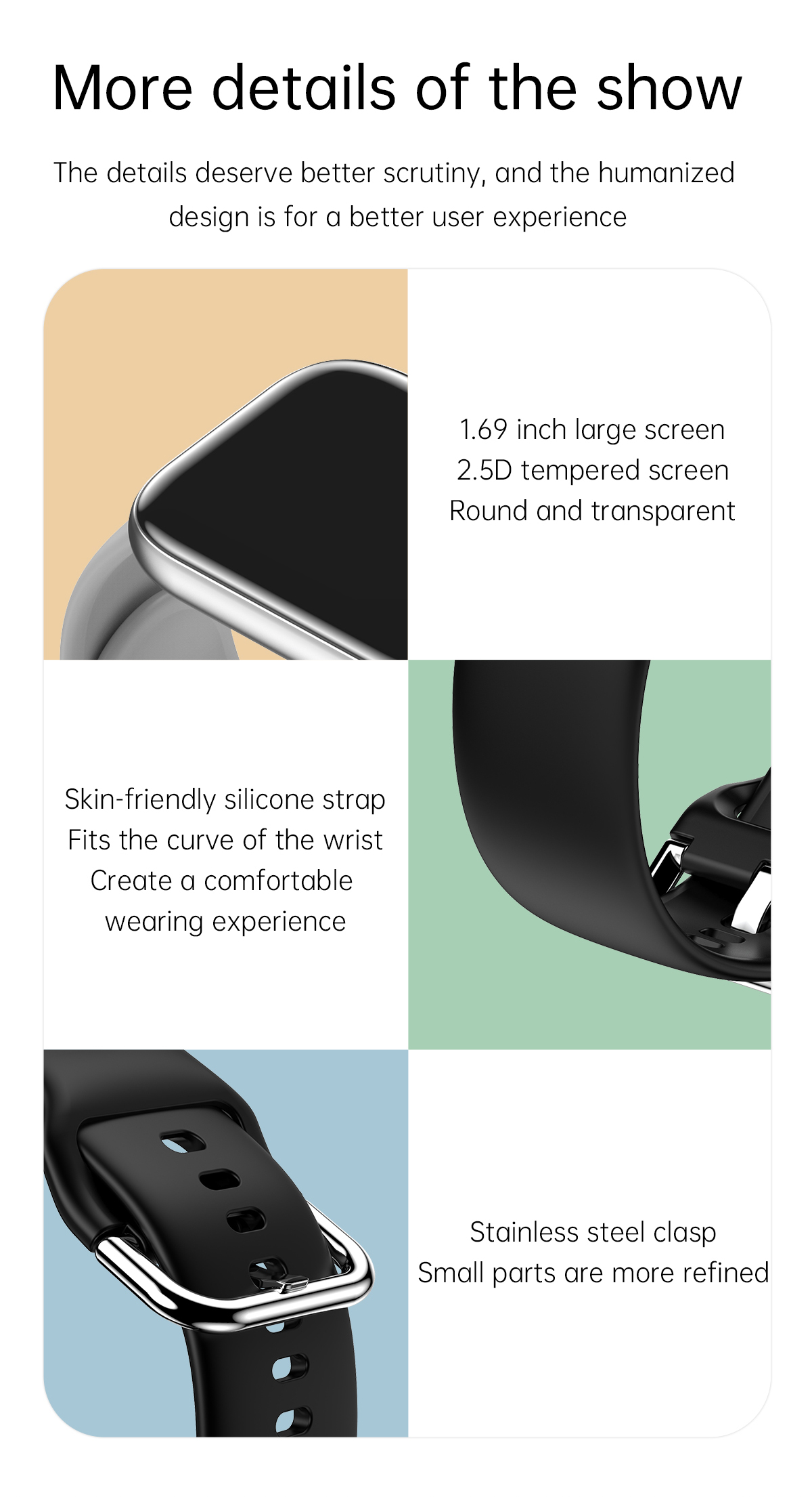 1.3inch 240*280 Remote Control Smartwatch Heart Rate Photography