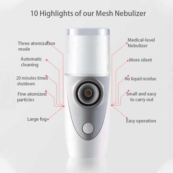 Children Adult Portable Silent Ultrasonic Nebulizer Medical grade PVC material