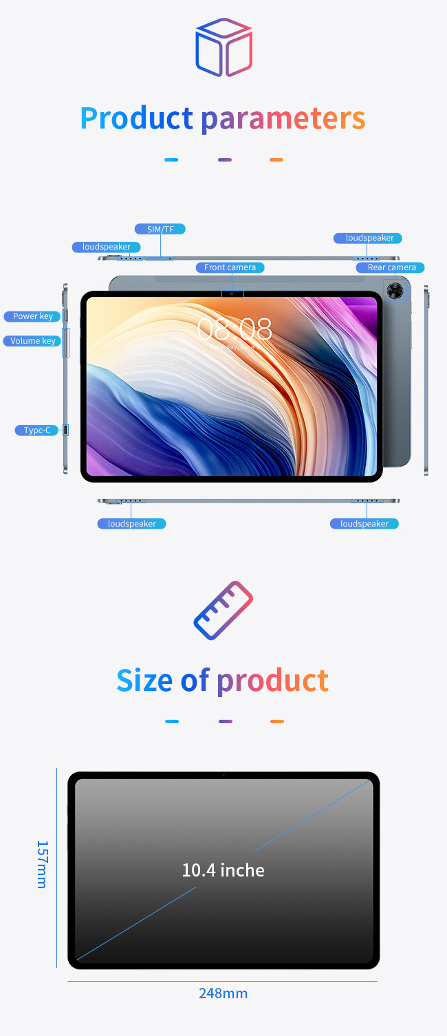 WiFi Bluetooth 5.0 Four Mode Navigation Tablet 10.4 Inch 4G Full Netcom Dual Band