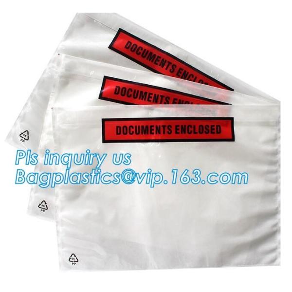 China packing list custom self adhesive envelope packing slip, packing list envelope/label pouch, Document enclosed self adhes on sale