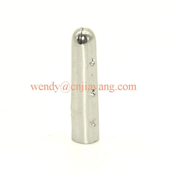jiayang silver plating 25mm 4 dots metal aglet end caps tips
