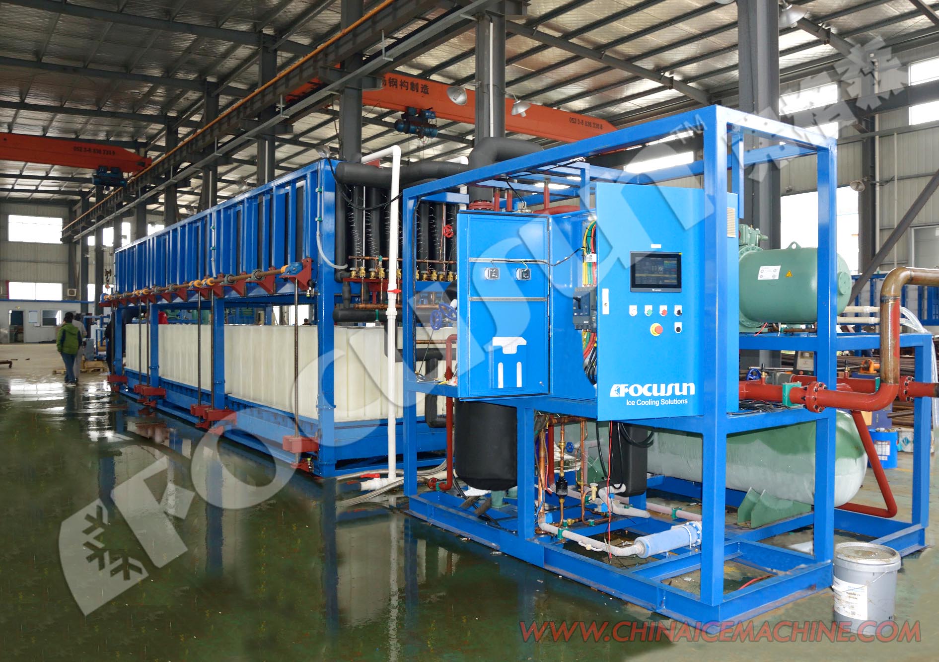 15T/24H Ice Making Machine for Seafood and Fish Preservation Dry Bulb Temperature 35C