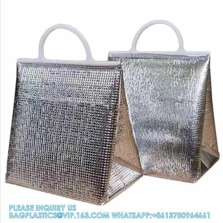 Wholesale Disposable Food Delivery Aluminum Foil Cooler Thermal Insulation Bag Pack Cooler Insulated Foil Bag