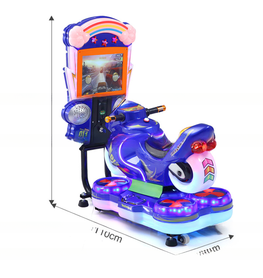 Indoor game center coin operated crazy children motorcycle kiddie rides with MP5 music