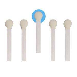 White PP Stick Round Head Foam Swabs 30mm Diameter