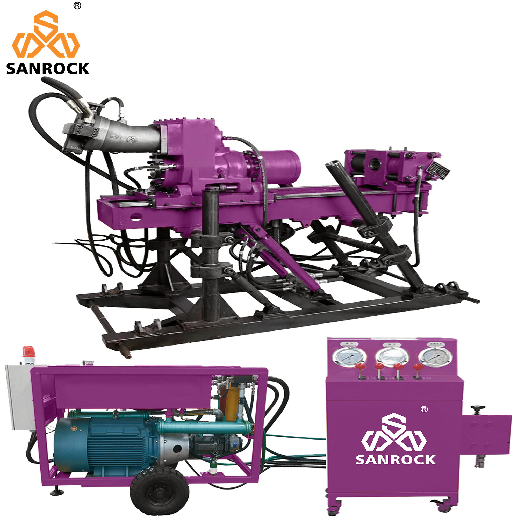 Full Hydraulic Core Drilling Rig Machine Tunnel Exploration Diamond Core Driling Rig