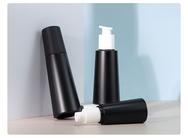 100ml 120ml Black Cosmetic Packing Bottle 50g Plastic Lotion Containers With PETG Caps