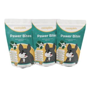 Low Moq Stand Up Pouch Kraft Paper Printed Packaging Bag for Pet Treat Smell Proof Bags with Logo