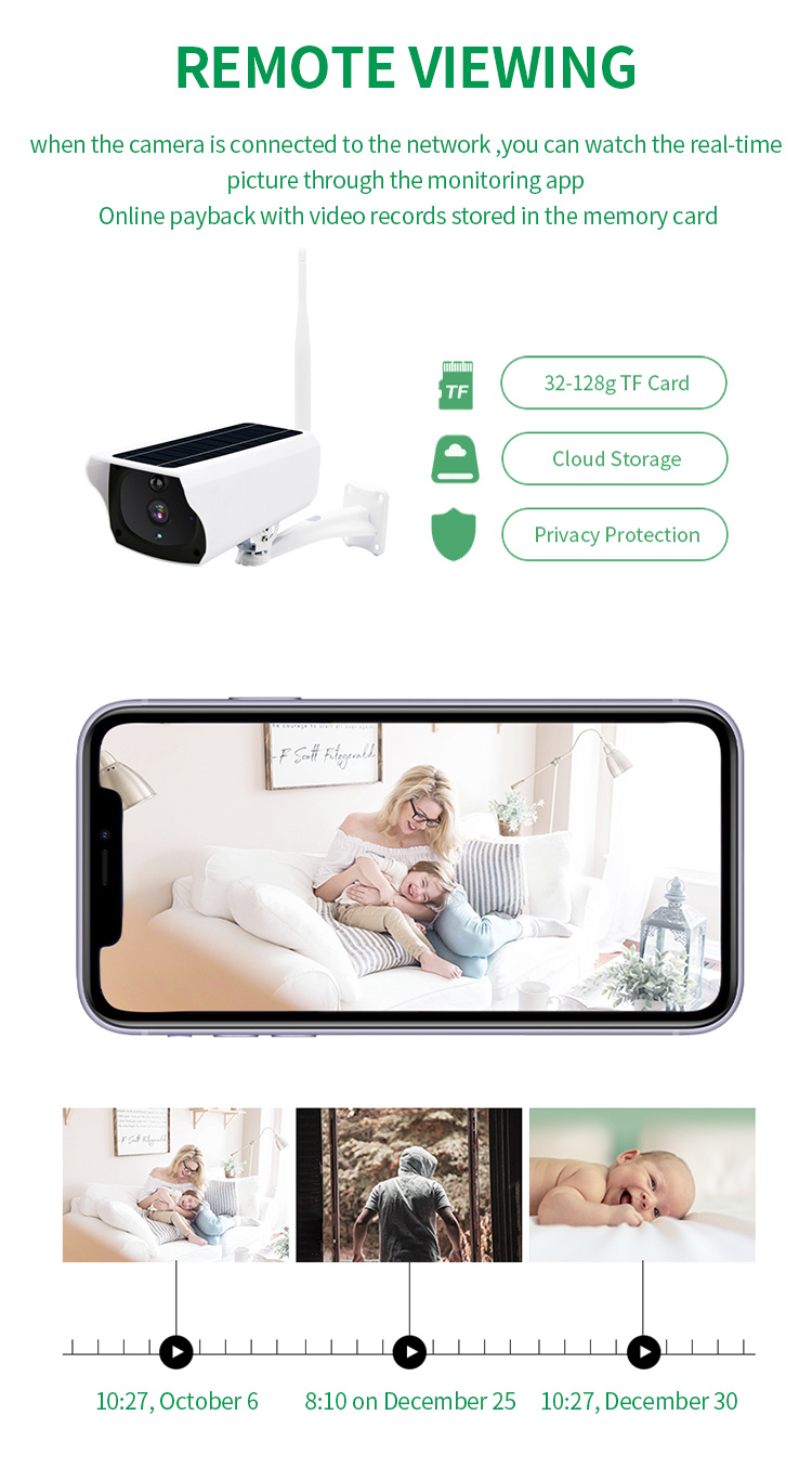 Smart Wireless Night Vision Hd Waterproof Wifi Solar Cctv Camera