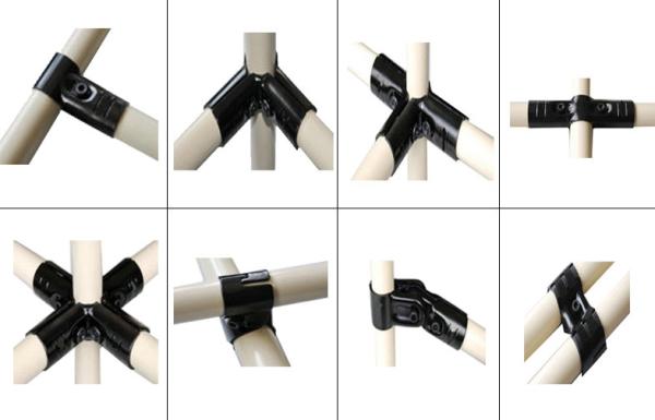 Durable Metal Pipe Connectors , Black Metal Tube Connectors For Various Sizes