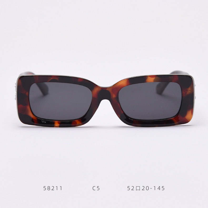 Colorful Lens Small 143MM Trendy Rectangle Frame Sunglasses BSCI TR90