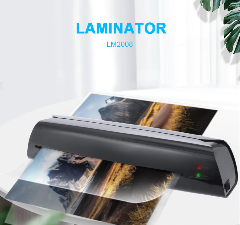 Black A4 Laminator For Photo LM2008 Document Paper Menu Laminating Device With Release