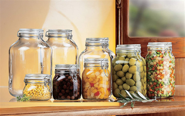 Square Round Clear Glass Container 450ml 800ml 2200ml With Airtight Lid