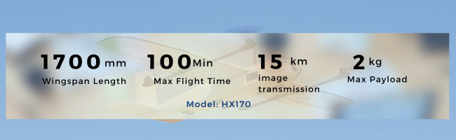 Security Military VTOL Industrial Inspection Drone 1700mm Wingspan 2KG Payload