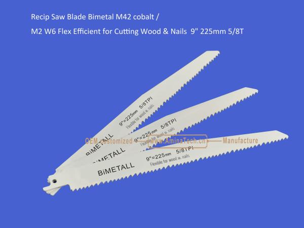Recip Saw Blade Bimetal M42 cobalt /M2 W6 Flex Efficient for Cutting Wood &