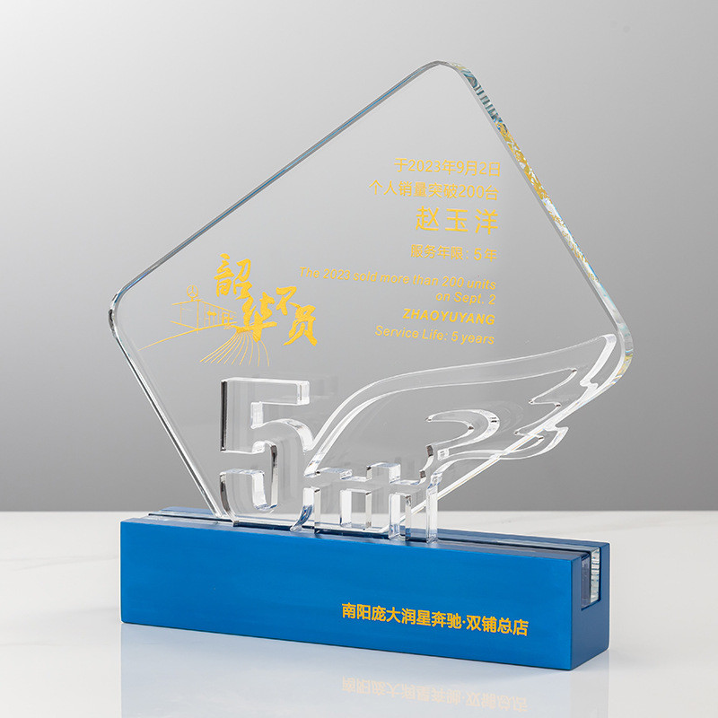 Clear Acrylic Award Lucite Plaque Awards For Business Anniversary Recognition