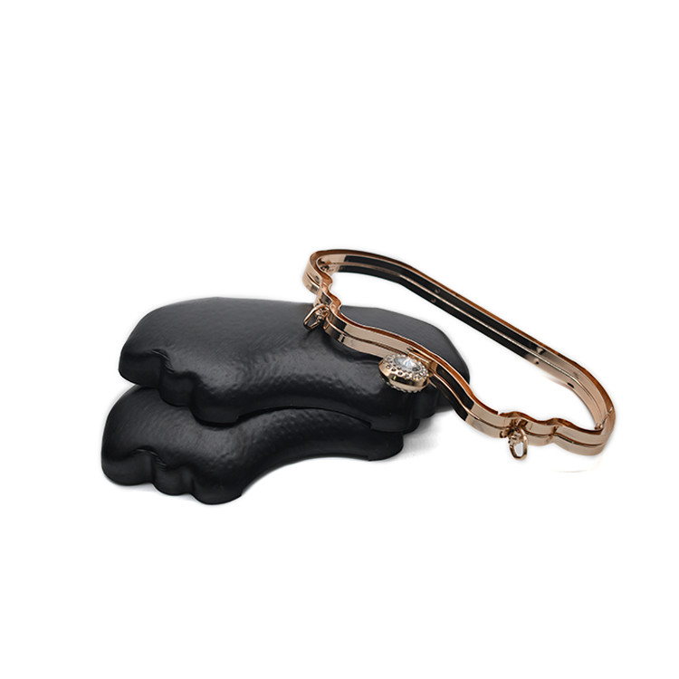 Zinc Alloy Round Button With Stone Irregular Shape Box Clutch Frame