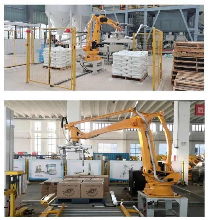 Industrial Palletizing Robot With Bag Gripper For Sandbags Cement Bags Flour Bag Palletizer