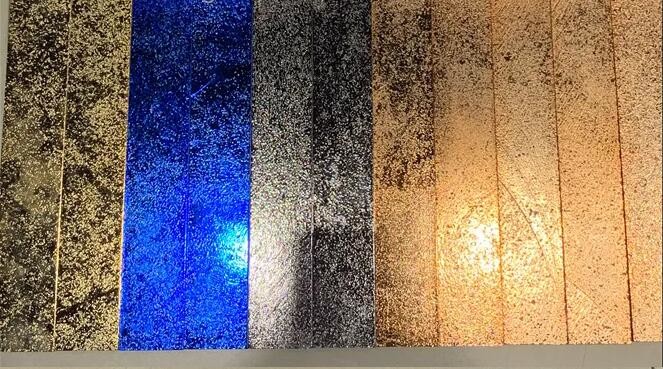 Green Glass Mosaic Tile Kitchen Backsplash For Kitchens Metallic 15x148mm Electroplated