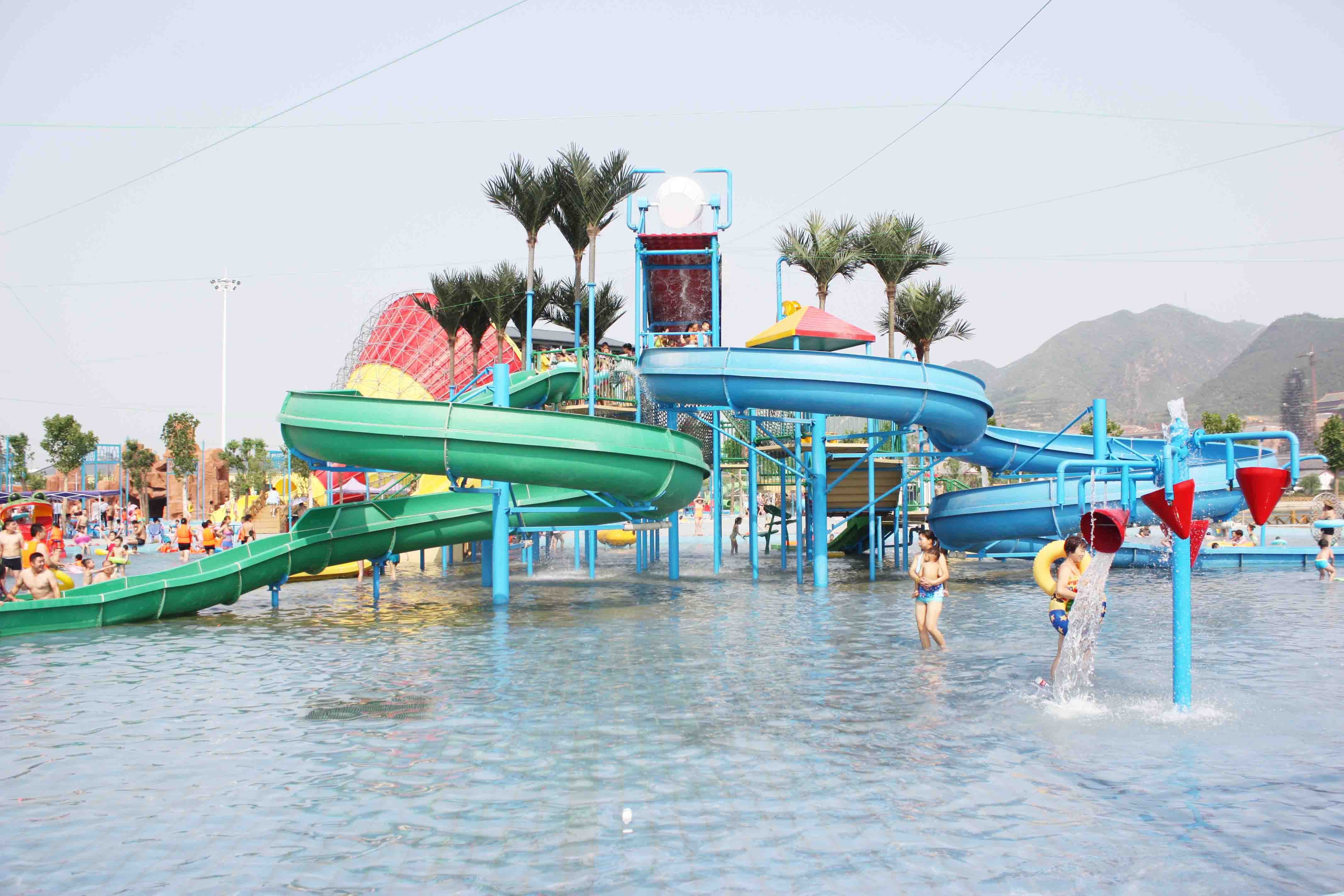 Summer Outdoor Aqua Playground Park Games Fiberglass Water Slide for Theme Park