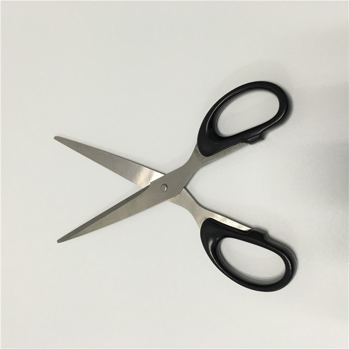 7" Overall Length ESD Scissors Black Conductive ABS Handle Stainless Steel Blade