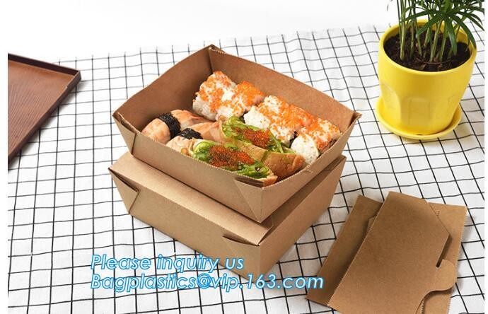 Cheap Cardboard foldable kraft paper lunch box with window,Lunch noodle fast food kraft paper box by customized logo pri