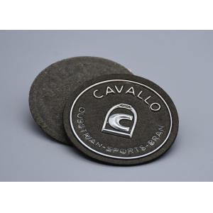 Microfiber Material Embossed Patches With Custom Silver Logo