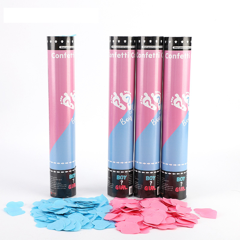 Multicolour Gender Reveal Confetti Poppers Biodegradable Confetti Cannon Wedding