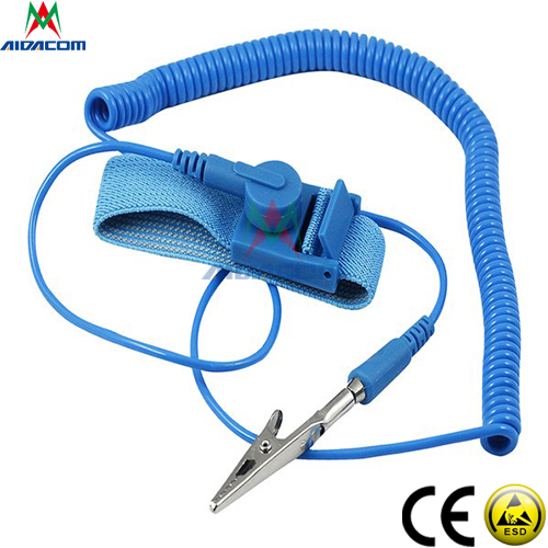 Stainless Steel Back Plant 1.8m PU Anti Static ESD Bracelet