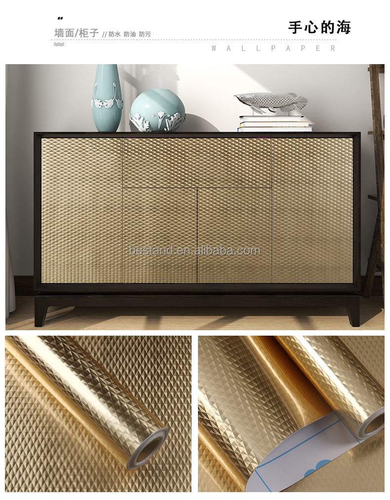 Modern Design Style Furniture Wallpaper High Glossy 3D Rolls with Waterproof and ECO-Friendly Properties