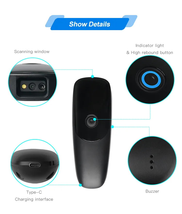 Bluetooth 2D Barcode Scanner DI9130-2D with CMOS Technology