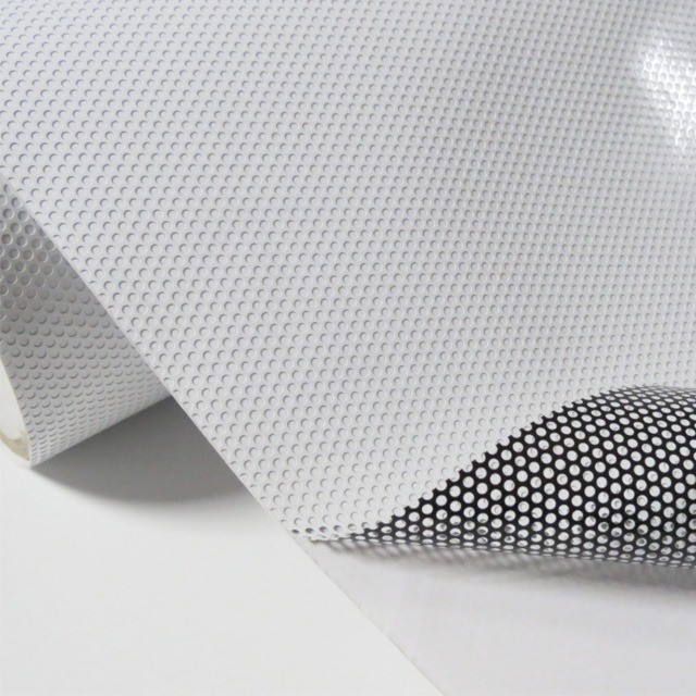Printable 40% Transparency One Way Vision Perforated Vinyl Sticker For Window Advertising