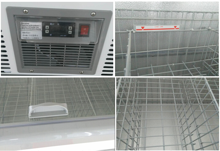 Commercial Open Top Island Freezer With Glass Door For Supermarket