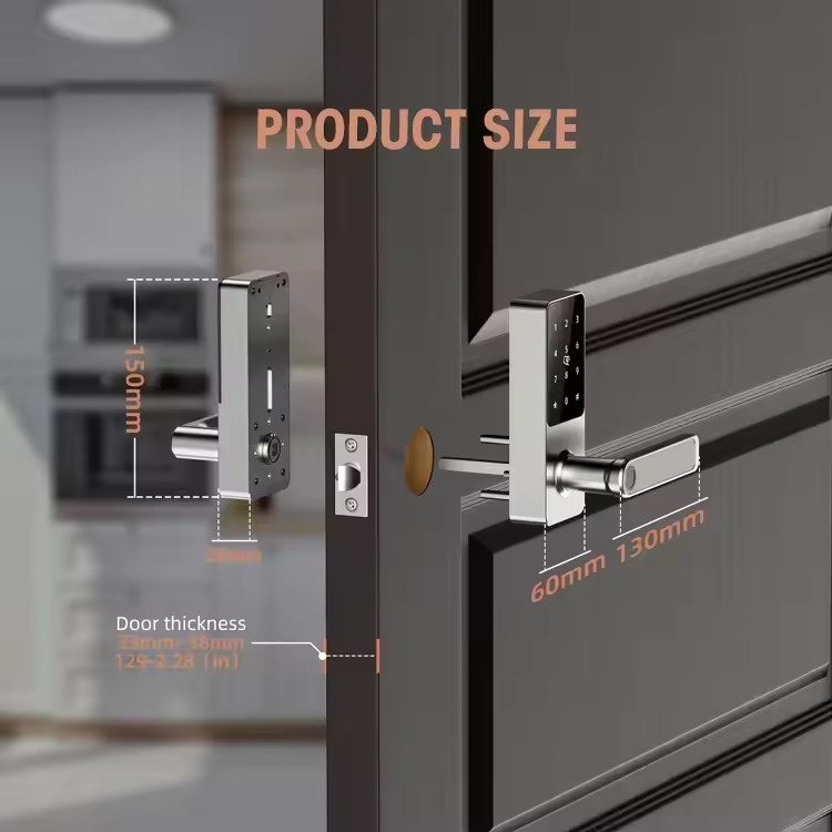 Wifi Fingerprint Door Lock Aluminum Alloy Tuya Digital Door Lock 35mm - 60mm