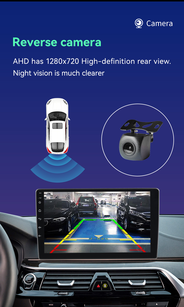 Universal Android 10.0 Quad Core 2+32GB Touch Screen Car Radio DVD Player with BT WIFI FM GPS Navigation