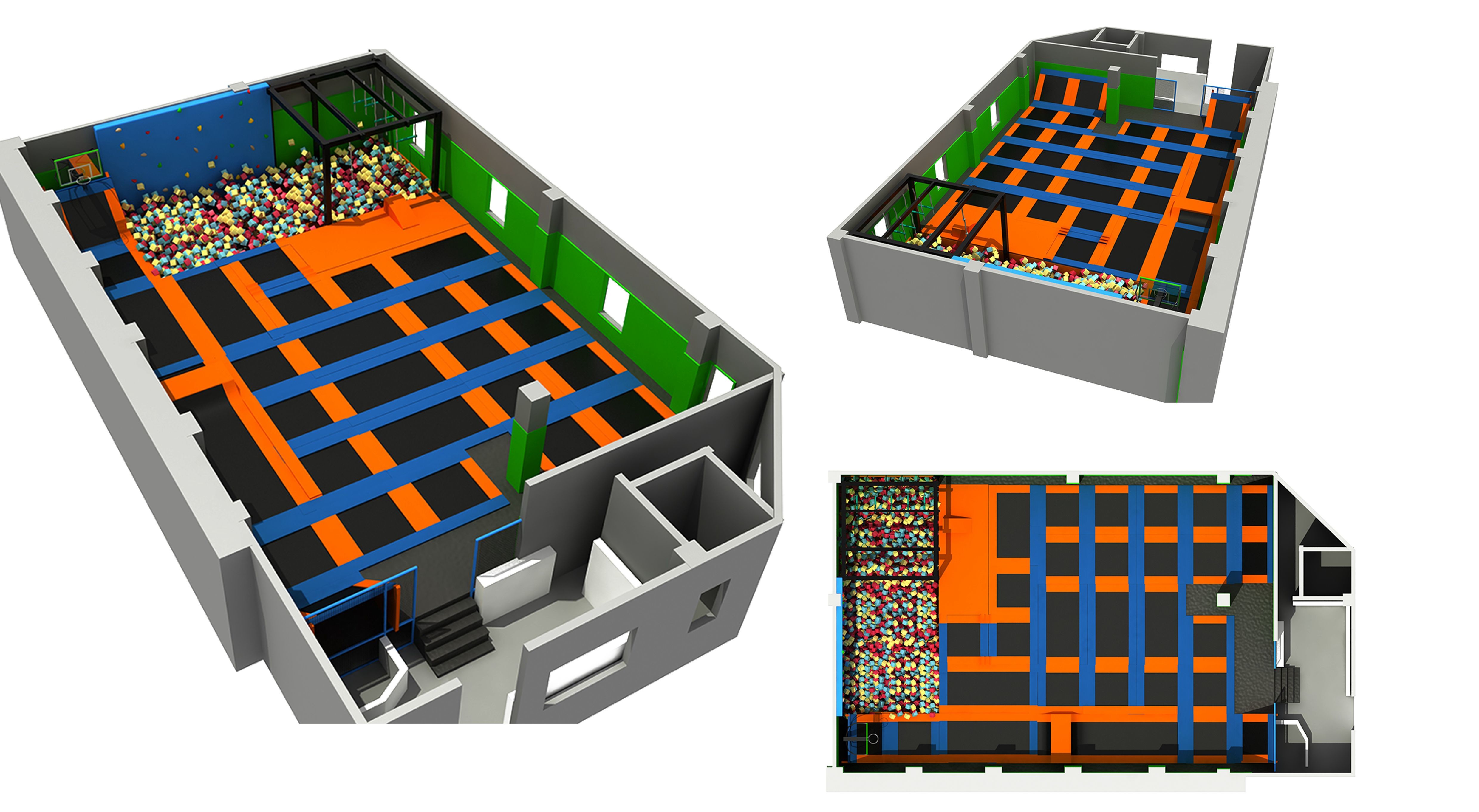 260M2 Super Quality Big Trampoline Park Made in China/ Indoor Trampoline for Adults Indoor Bungee Trampoline Park