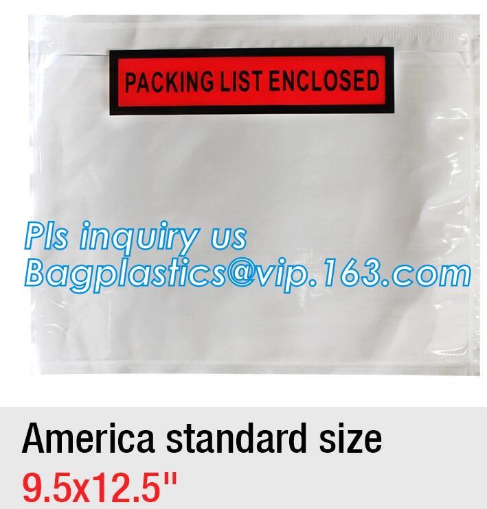 PP film 178*140mm invoice enclosed packing list envelopes, DHL Shipping pockets for waybill, A4 size plastic packing lis