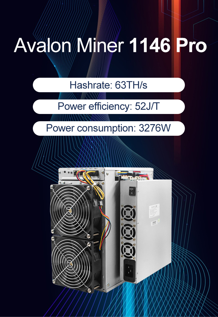 Avalon A1166 Pro 75T 3276W Avalon Bitcoin Miner 1024MB 52W/T